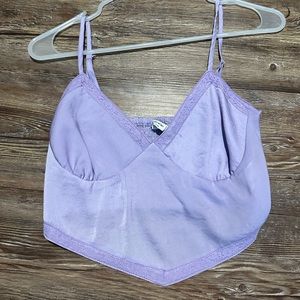 Purple tank top - lace trim